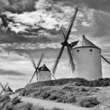 La Mancha Windmills in Black and White