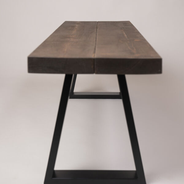 Wood Table (Dark Walnut Wood Stain) dark walnut wood stained table side view bespoke furnishings at barnacle