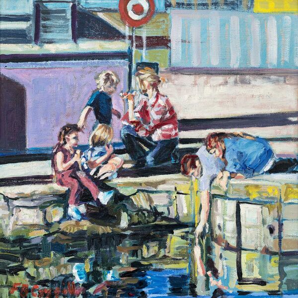 Crabbing by the Harbour Wall