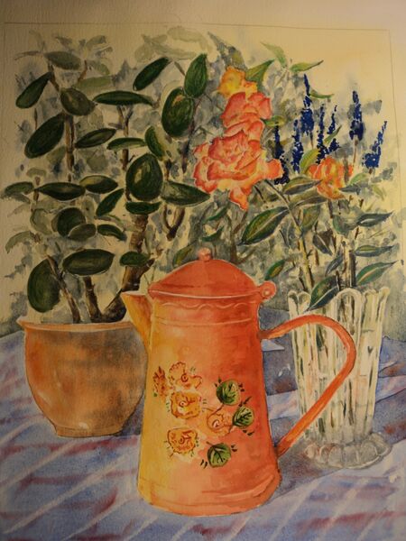 Red Jug and Money plant