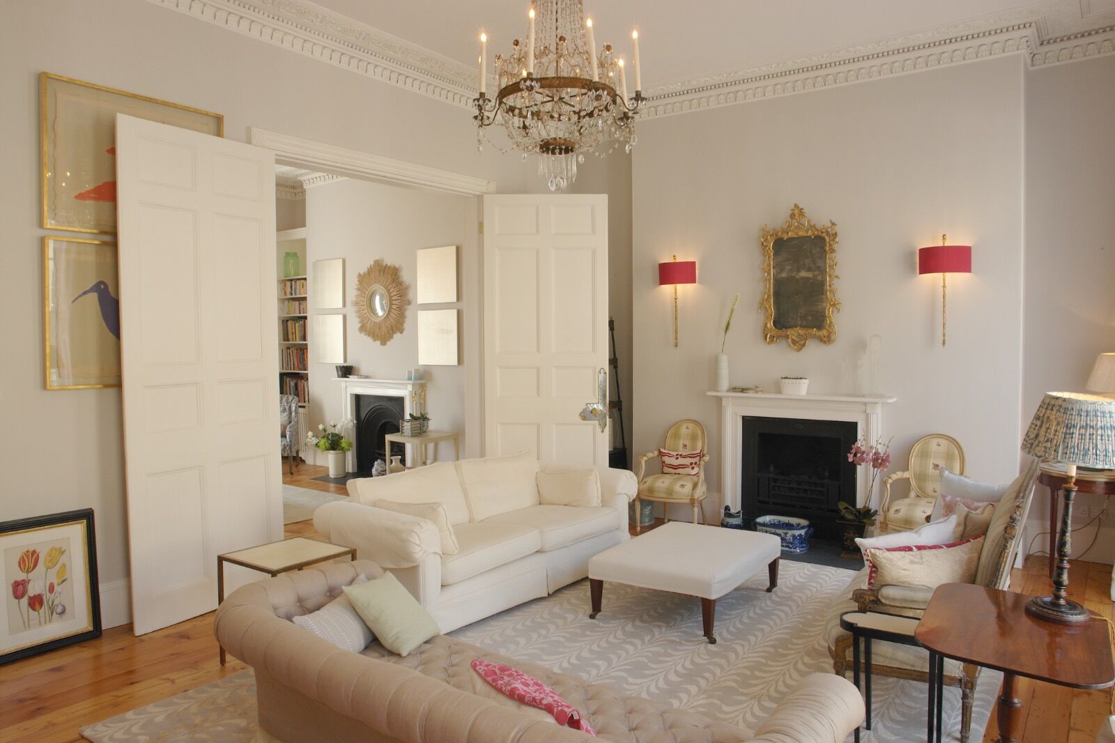 living room painted with zoffany paint quarter silver and perfect white