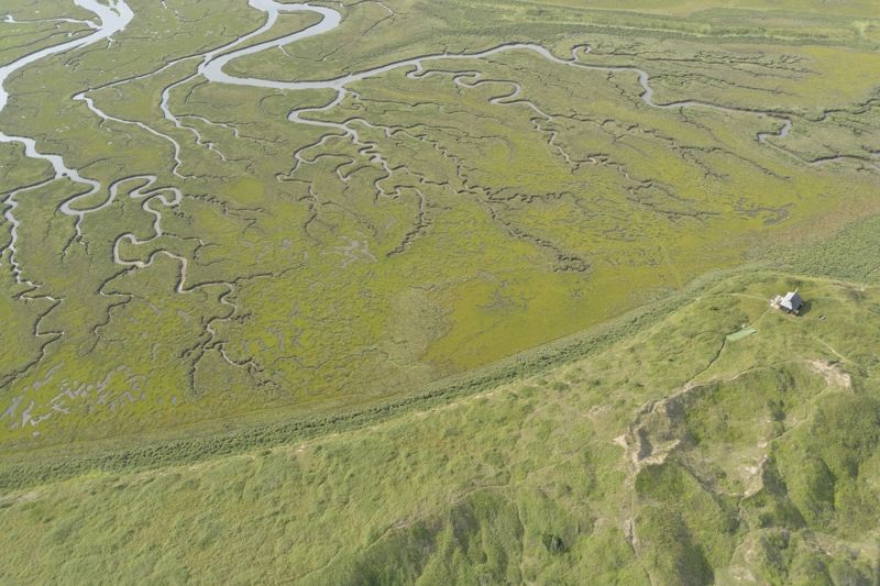 Aerial view of Scolt Head Island