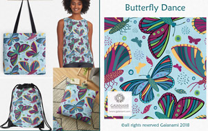 Butterfly Dance design in Gaianami Red Bubble shop