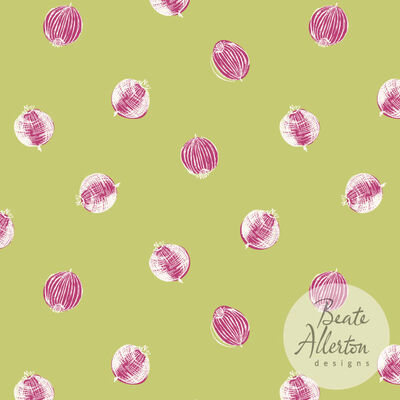 Inspired by making jam featuring loosely scattered mix of blackcurrants in bright colours, available for exclusive licensing