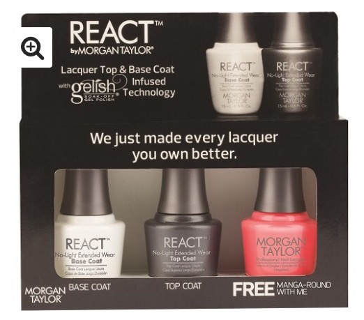 Morgan Taylor React Top & Base Coat Set with Free Colour Manga Round with Me €28