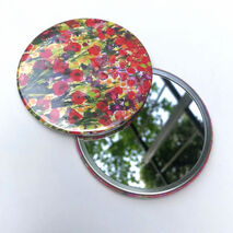 76mm round mirror - Poppyfield Design Becca Clegg Mirror decorative flowers gift pocket vanity