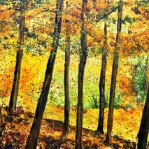 Nothing Gold Can Stay: Leith Hill Becca Clegg Autumn Trees painting Leith Hill