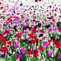 Early Morning Light Print Splatter flowers Becca Clegg