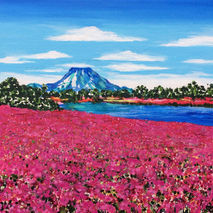 Mount Fuji with Pink Phlox