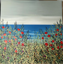 Open Sea: Cromer Cromer Poppies and Grasses Becca Clegg colourful