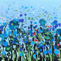 Tiny Turquoise Dancing Flowers III