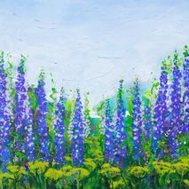 Delphiniums on the Hill Giclee Print