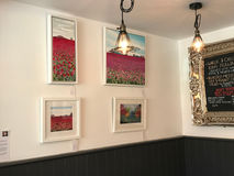 Becca's paintings in Natter Cafe in Farncombe