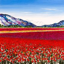 Stripey Tulip Fields Giclee Print