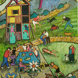 Family Garden Party painting by Bee Skelton