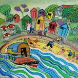 Seaside painting commission by Bee Skelton