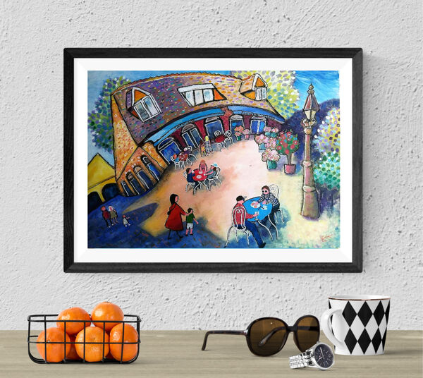 Limited Edition print from an original painting Satollo Cafe and Flower Studio Marlow by Bee Skelton