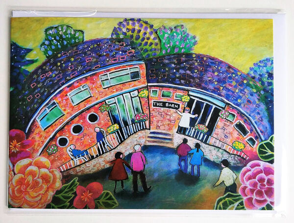 Blank greeting card The Barn Club Marlow Bottom from original painting by Bee Skelton