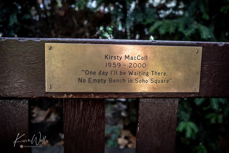 The Kirsty MacColl Bench Soho Square