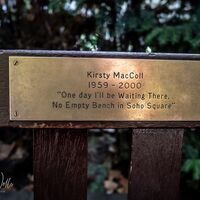 The Kirsty MacColl Bench Soho Square