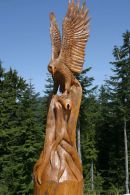 Wood carving at Grouse Mountain near Vancouver