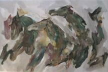 Bryophyte (The Horse Fair) 100cm x 149cm (2020-21) oil on jute
