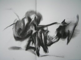 Ants, Fighting (2006) charcoal on paper