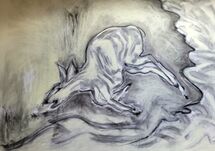 OH THE WATER (2023) charcoal and pastel on paper