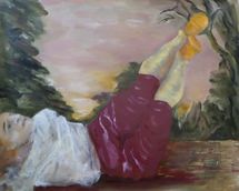 The Silken Stockings (after Pontormo) (2019) oil on jute 100cm x 124cm