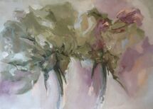 Blown (Two Roses for Walter Sickert) (2019) 100 x 150cm oil on canvas