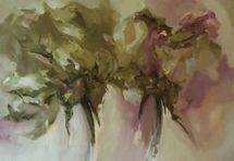 Two Roses for Walter Sickert (2019) 100cm x 150cm oil on canvas