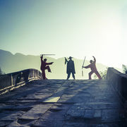 Fantasy sward fight on a bridge, Shaxi