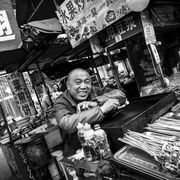 Market seller, Qufu, Shandong province