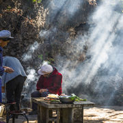 Woman at White Dragon Pool shrine