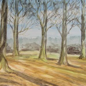 Bushy Park watercolour