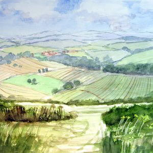 Cissbury Ring watercolour