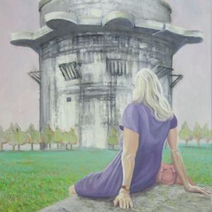 Flak Tower Augarten Vienna oil on canvas
