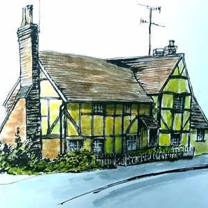 Pen & ink and watercolour