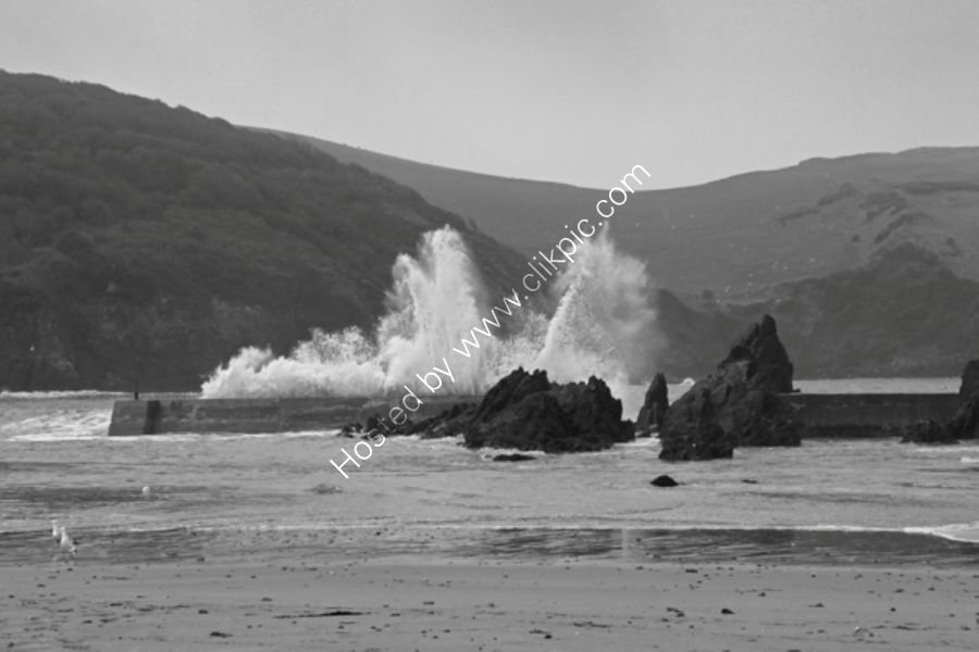 Waves Pounding the Sea Wall