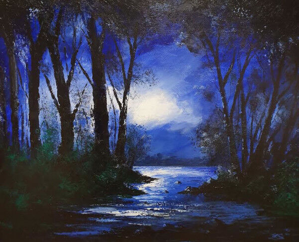 "Moonlit lake"