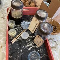 Paint/Dye made from 1) Acorn Caps 2) Acorn Caps and added Ferrous Sulphate 3) Whole Acorns