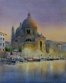 Santa Maria, Evening (Watercolour) 15inx12in
