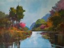 Spring Colours, River Wey (Acrylic) 13x17.5"