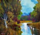 The River in Summer (Acrylic) 20x23"