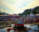 Low Tide at Looe (Watercolour and Acrylic) 15x17.5"
