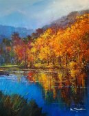 Evening on the Lake, Winkworth (Acrylic) 17x13.5"