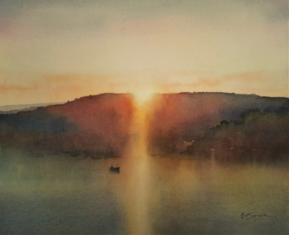 Dawn Departure (Watercolour) 13x16in