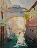 Bridge of Sighs (Watercolour) 13x16" (after Cecil Rice)
