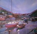 Sunlit Reflections, Looe (Acrylic) 44x49cm