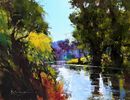 Autumn Shades, River Wey (Acrylic) 33x41cm